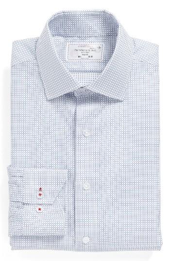 Men's Lorenzo Uomo Trim Fit Check Dress Shirt 32 - White