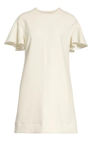 Women's Lela Rose Flutter Sleeve Wool Blend Shift Dress