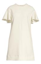 Women's Lela Rose Flutter Sleeve Wool Blend Shift Dress