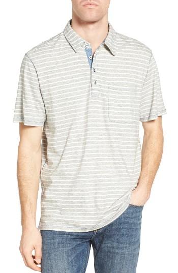 Men's True Grit Stripe Polo - Grey