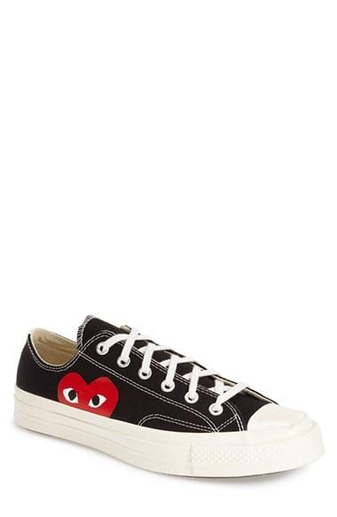 Men's Comme Des Garcons Play X Converse Chuck Taylor Low Top Sneaker M - Black