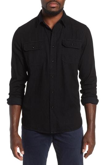 Men's Ag Benning Slim Fit Utility Shirt - Black
