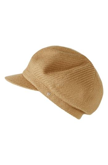 Women's Helen Kaminski Texture Wool Baker Boy Cap - Brown
