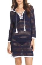 Women's Tommy Bahama Open Stitch Hooded Cover-up Sweater Dress - Blue