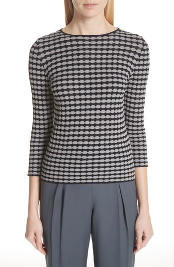 Women's Emporio Armani Dot Jacquard Top Us / 38 It - Blue