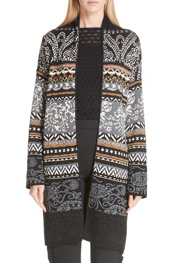 Women's Fuzzi Fair Isle Cardigan - Grey