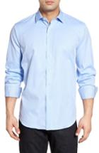 Men's Bugatchi Classic Fit Star Jacquard Sport Shirt - Blue