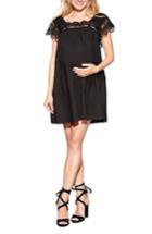 Women's Maternal America Lace Trim Maternity Dress