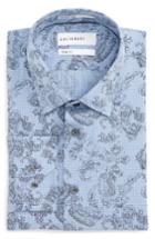 Men's Calibrate Trim Fit Paisley Plaid Dress Shirt