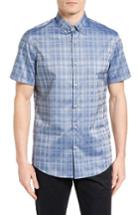 Men's Calibrate Trim Fit Non-iron Plaid Sport Shirt