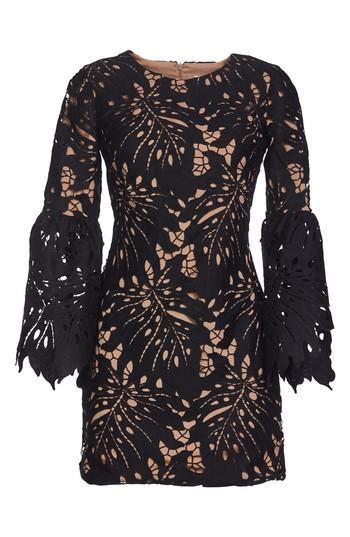 Women's Dress The Population Dylan Crochet Shift Dress - Black