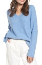 Women's Something Navy Low Neckline Slouchy Pullover, Size - Blue