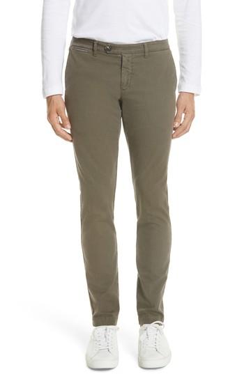 Men's Eleventy Stretch Cotton Chino Pants - Green
