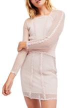 Women's Free People Lace & Mesh Body-con Dress - Pink