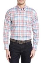 Men's Robert Talbott Anderson Classic Fit Plaid Twill Sport Shirt, Size - Orange