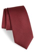 Men's Calibrate Ballard Solid Silk Tie, Size - Burgundy