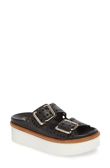 Women's Tod's Perforated Platform Slide Sandal Us / 36eu - Black