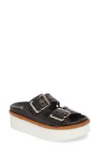 Women's Tod's Perforated Platform Slide Sandal Us / 36eu - Black