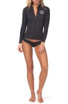 Women's Rip Curl 'dawn Patrol' Full Zip Neoprene Surf Jacket - Black