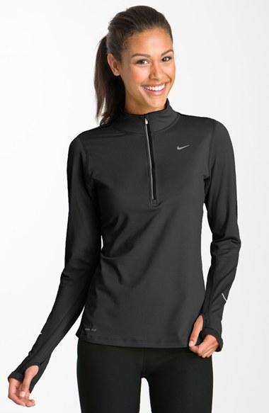 Women's Nike 'element' Dri-fit Half Zip Performance Top - Black