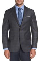 Men's David Donahue Arnold Classic Fit Plaid Wool Sport Coat L - Grey