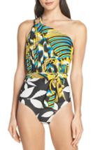Women's Lenny Niemeyer Greek One-shoulder Wrap One-piece Swimsuit - Yellow