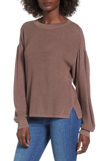 Women's Bp. Drape Sleeve Sweater, Size - Brown
