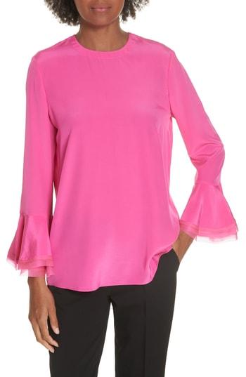 Women's Tory Burch Ruffle Sleeve Silk Blouse