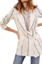 Women's Reformation Valero Oversize Linen Blazer - White