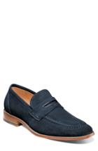 Men's Stacy Adams Colfax Apron Toe Penny Loafer .5 M - Blue