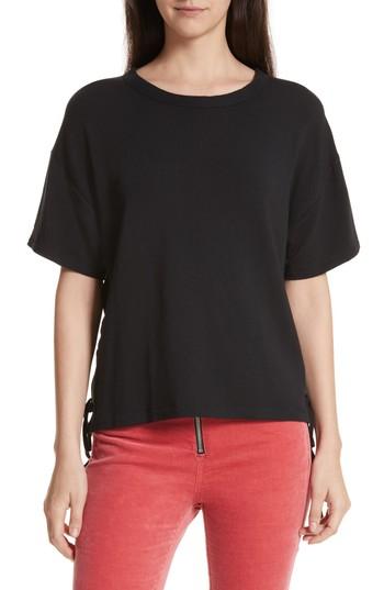 Women's Rag & Bone/jean Lace-up Tee, Size - Black