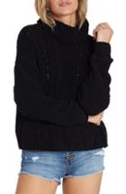 Women's Billabong Cable Knit Turtleneck Sweater - Brown