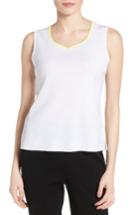 Women's Ming Wang Contrast Sweetheart Neck Knit Tank