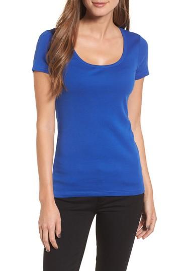 Women's Caslon Short Sleeve Scoop Neck Tee, Size - Blue