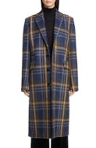 Women's Acne Studios Check Wool Blend Coat Us / 36 Eu - Blue