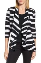 Women's Ming Wang Animal Jacquard Knit Jacket - Black