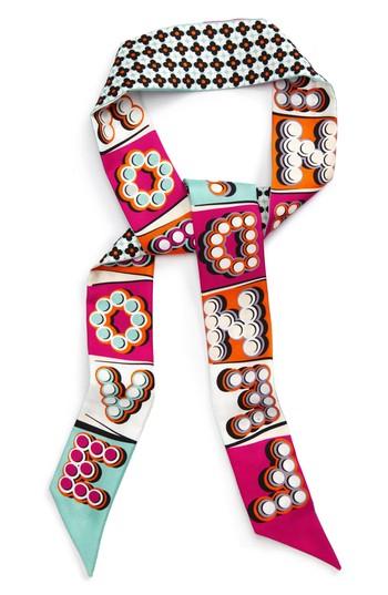 Women's Fendi Fun Fair Wrappy Love Fendi Silk Twill Skinny Scarf, Size - White