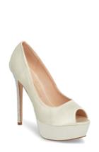 Women's Lauren Lorraine Venus Peep Toe Platform Pump M - Ivory