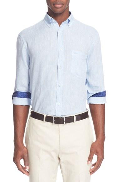 Men's Paul & Shark Fit Linen Sport Shirt