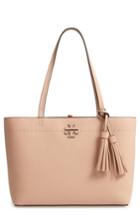 Tory Burch Small Mcgraw Leather Tote - Beige