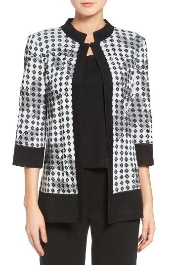 Women's Ming Wang Diamond Jacquard Jacket