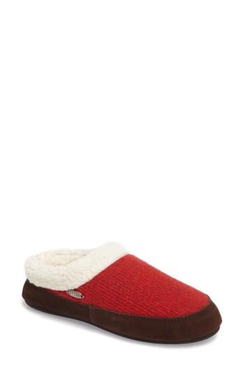 Women's Acorn Ragg Mule Slipper - Red