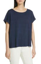 Women's Eileen Fisher Organic Linen Boxy Tee, Size - Blue
