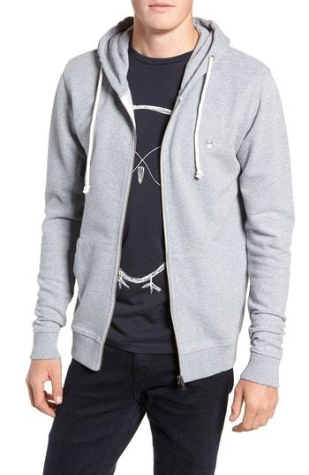 Men's Knowledgecotton Apparel Trim Fit Zip-up Hoodie - Grey