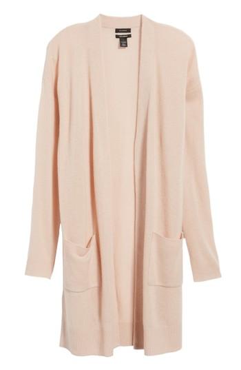 Women's Halogen Rib Knit Wool & Cashmere Cardigan, Size - Pink