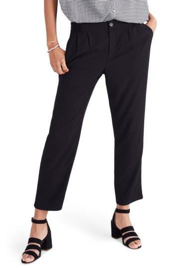 Women's Madewell High Waist Crop Track Trousers - Black