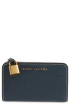 Women's Marc Jacobs The Grind Compact Leather Wallet - Blue