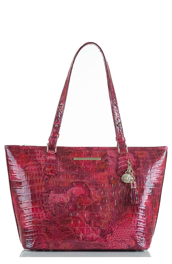 Brahmin 'medium Asher' Leather Tote - Red