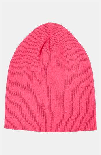 Topshop 'skater' Ribbed Beanie Pink