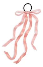 Cara Velvet & Satin Bow Ponytail Holder, Size - Pink